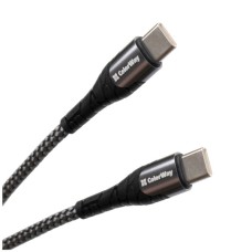 Дата кабель USB-C to USB-C 1.0m PD Fast Charging 65W 3А grey ColorWay (CW-CBPDCC040-GR)