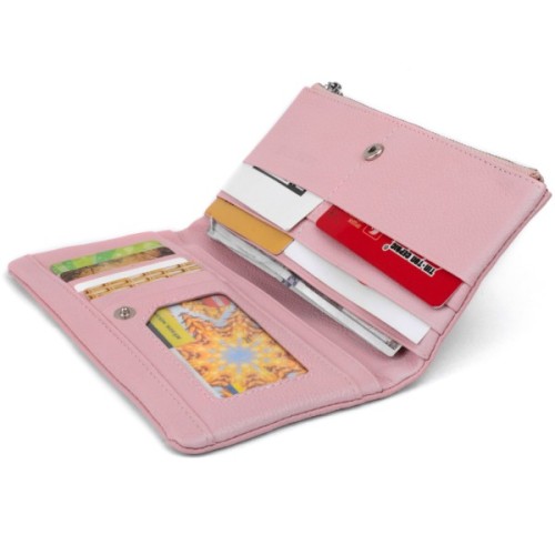 Гаманець ST Leather На кнопці Рожевий (19201)