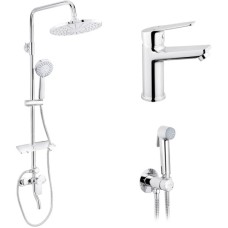 Душовий гарнітур Kroner Armada-C064K + змішувач Hagen-C010 + змішувач Bidet-C082 (CVS30203)