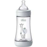Пляшечка для годування Chicco Perfect 5 із силіконовою соскою 2+ місяців 240 мл Сіра (20223.32.40)