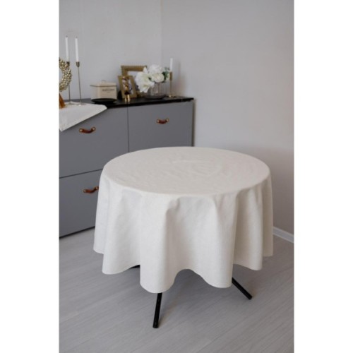 Скатертина Прованс святкова кругла Перлина White Dх136 (037604)