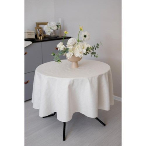 Скатертина Прованс святкова кругла Перлина White Dх136 (037604)