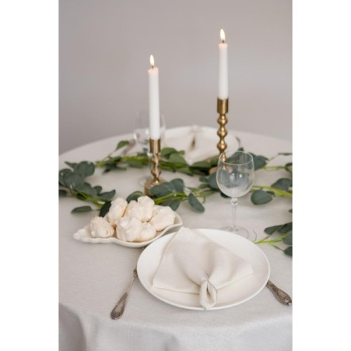 Скатертина Прованс святкова кругла Перлина White Dх136 (037604)