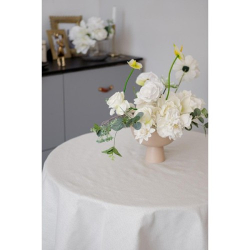 Скатертина Прованс святкова кругла Перлина White Dх136 (037604)