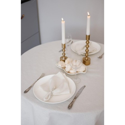 Скатертина Прованс святкова кругла Перлина White Dх136 (037604)