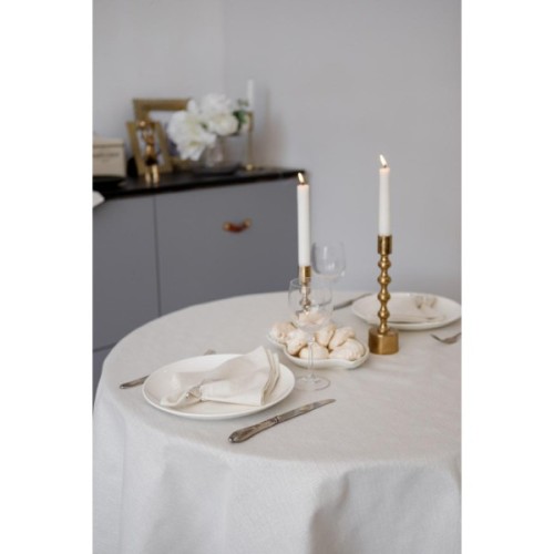 Скатертина Прованс святкова кругла Перлина White Dх136 (037604)