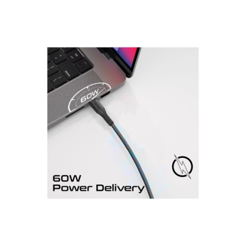 Дата кабель USB-C to USB-C 2.0m Promate (cablekit-cc.black)