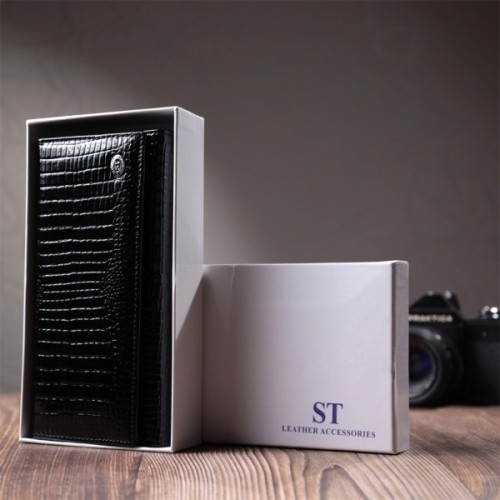 Гаманець ST Leather Шкіряний Чорний (22683)