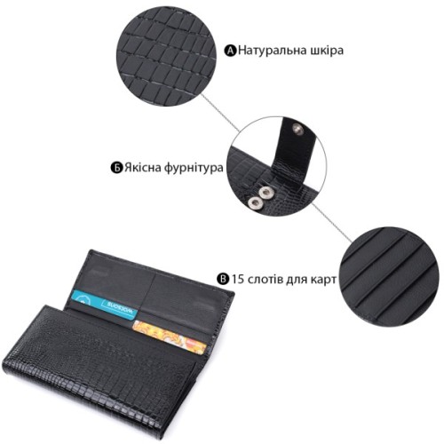 Гаманець ST Leather Шкіряний Чорний (22683)