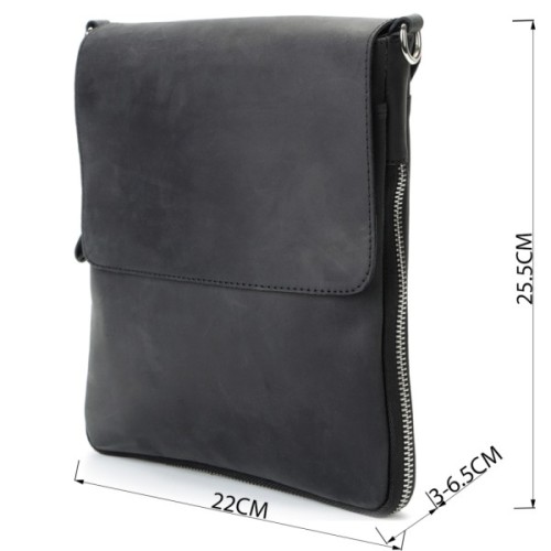 Сумка Shvigel З вінтажної шкіри Чорна (11017)