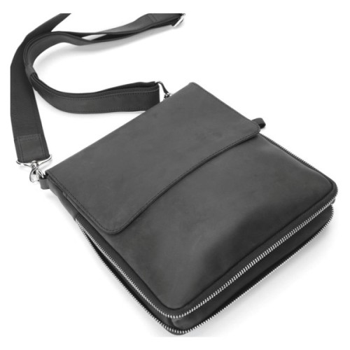 Сумка Shvigel З вінтажної шкіри Чорна (11017)