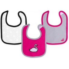 Слинявчик Luvable Friends 3 шт для дівчаток, рожево-білий (90271)