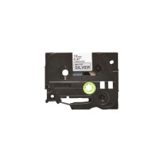 Стрічка для принтера етикеток UKRMARK B-TM931P, 12мм х 8м, black on matte silver, совместимая с TZeM931, ламинированная (900500)