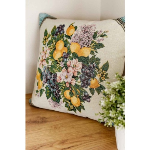 Наволочка Прованс гобеленова 45х45см Verna Фрукти в ромбі (4823093447318)
