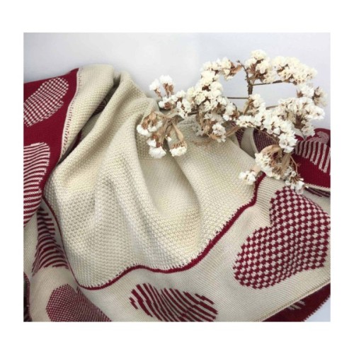 Плед Прованс в'язаний Серця 100х150 см (4823093436794)