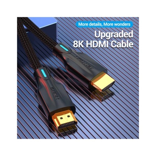 Кабель мультимедійний HDMI M to HDMI M 1.0m 8K60Hz cotton braided black Vention (AAUBF)