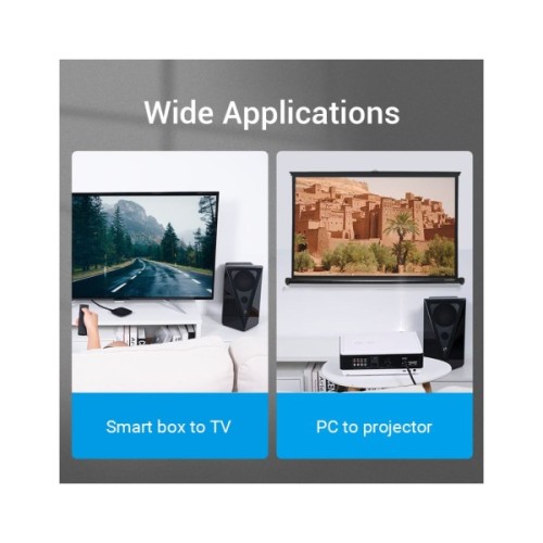 Кабель мультимедійний HDMI M to HDMI M 1.0m 8K60Hz cotton braided black Vention (AAUBF)