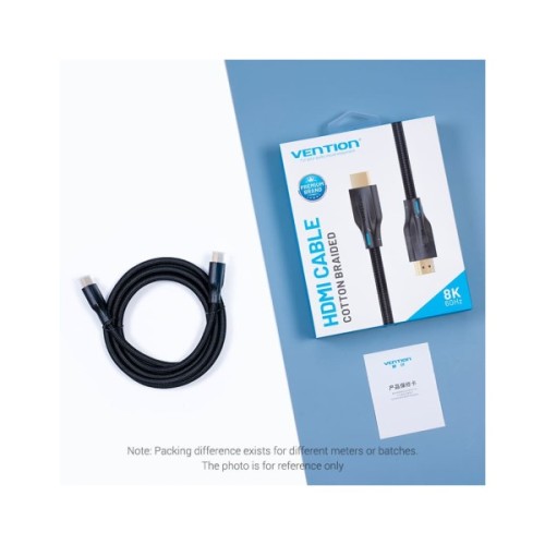 Кабель мультимедійний HDMI M to HDMI M 1.0m 8K60Hz cotton braided black Vention (AAUBF)
