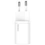 Зарядний пристрій Baseus 1xUSB 25W (USB-C) + Cable Type-C white (TZCCSUP-L02)