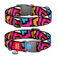 Нашийник для тварин WAUDOG Nylon з QR паспортом "Графіті" пластиковий фастекс Ш 10 мм Д 20-30 см (5232)