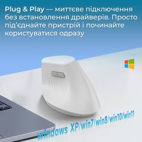 Мишка Ajazz i300 Wireless/Bluetooth/USB White (i300-W)