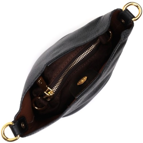 Сумка Vintage Шкіряна жіноча з автономною косметичкою всередині Чорна (22363)