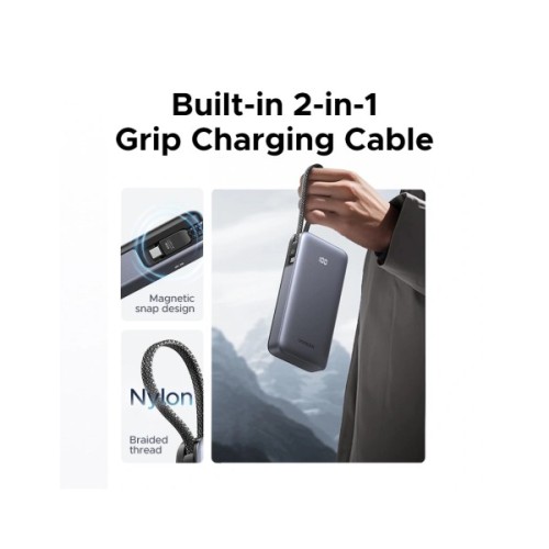 Батарея універсальна Ugreen 20000mAh 45W with Built-in Cable (PB536 55988B)