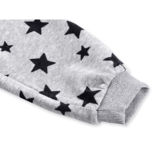 Набір дитячого одягу Breeze велюровий з вертольотом і штанцями в зірочку (8113-80/B-gray)