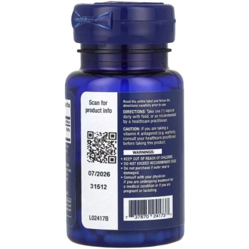 Вітамінно-мінеральний комплекс Life Extension Вітамін К2, 45 мг, Mega Vitamin K2, 30 капсул (LEX-24173)