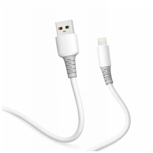 Дата кабель USB 2.0 AM to Lightning 1.0m 3A liquid silicone white ColorWay (CW-CBUL093-WT)