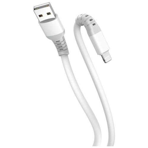 Дата кабель USB 2.0 AM to Lightning 1.0m 3A liquid silicone white ColorWay (CW-CBUL093-WT)
