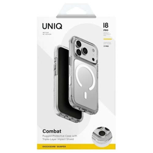 Чохол до мобільного телефона Uniq Combat iPhone 18 Pro/17 Pro Magclick Charging White (8886463698945)