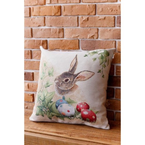 Наволочка Прованс гобеленова декоративна Заєць з писанками Веснянка 45х45 см (034262)