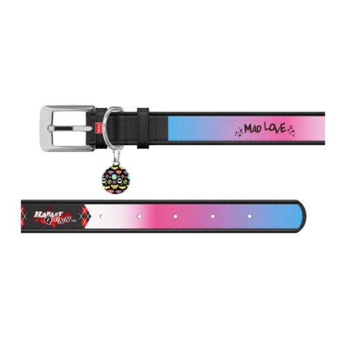 Нашийник для тварин WAUDOG Design з QR паспортом "Харлі Квін" XXS Ш 12 мм Д 18-24 см чорний (0012-1002-01)