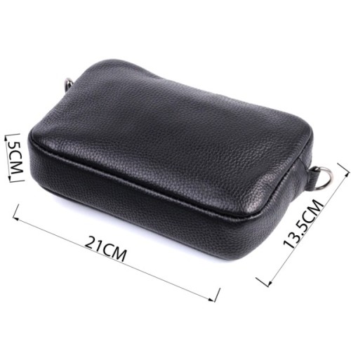 Сумка Shvigel Крос-боді з зернистої натуральної шкіри Чорна (22842)