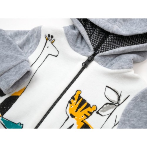 Кофта дитяча Miniworld велюрова на блискавці (16057-68B-gray)