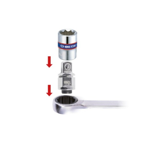 Адаптер для інструменту KING TONY 1/4" шестигранний 10 мм (373202R)