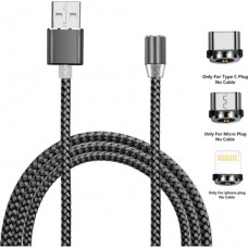 Дата кабель USB 2.0 AM to Lightning + Micro 5P + USB-C 1.2m Magneto gre XoKo (SC-350MGNT-GR)