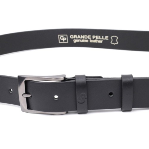 Ремінь Grande Pelle Шкіряний Чорний (11690)