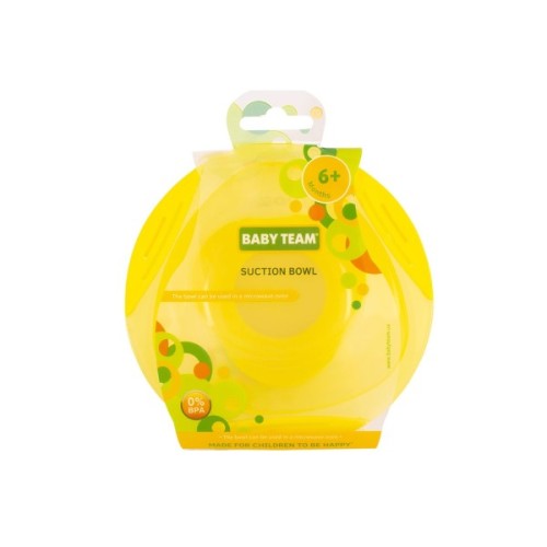 Тарілка дитяча Baby Team на присоску 280 мл (6004_жовтий)
