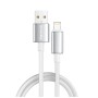 Дата кабель USB 2.0 AM to Lightning 1.0m 3A zinc alloy braided white ColorWay (CW-CBUL098-WT)