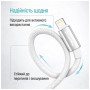 Дата кабель USB 2.0 AM to Lightning 1.0m 3A zinc alloy braided white ColorWay (CW-CBUL098-WT)