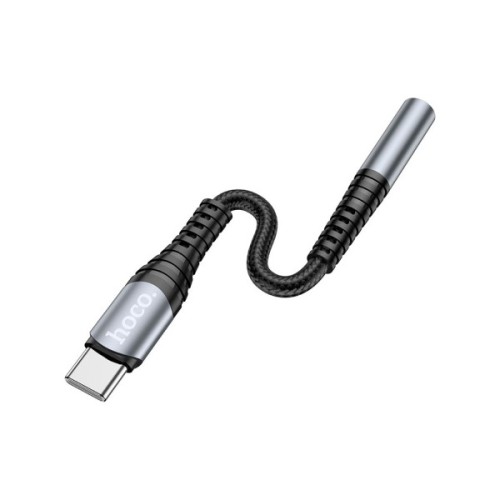 Перехідник USB-C M to 3.5mm F LS33 metal gray HOCO (6931474761163)