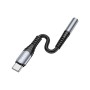 Перехідник USB-C M to 3.5mm F LS33 metal gray HOCO (6931474761163)