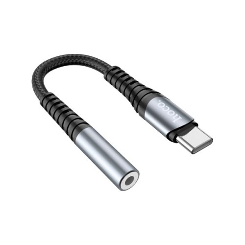Перехідник USB-C M to 3.5mm F LS33 metal gray HOCO (6931474761163)