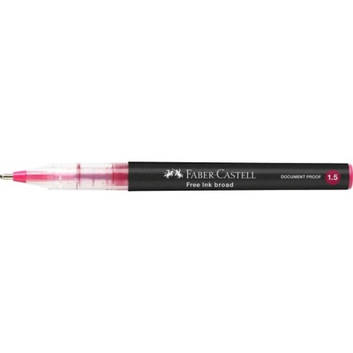 Ролер Faber-Castell Free Ink rollerball, колір чорнила темно-червоний, 1,5 мм, одноразовий (31340)