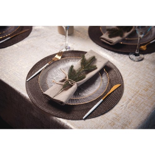 Скатертина Ardesto Shine 100% поліестер, золотавий 140х180 см (ART08SG)