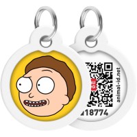 Адресник для тварин WAUDOG Smart ID з QR паспортом "Рік і Морті 2", коло 30 мм (230-0281)