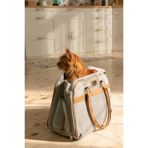 Переноска для тварин Trixie Helen Carrier 19х28x40 см до 10 кг (бежева з сірим) (4011905362533)