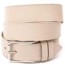 Ремінь Grande Pelle Шкіряний унісекс Бежевий (11450)